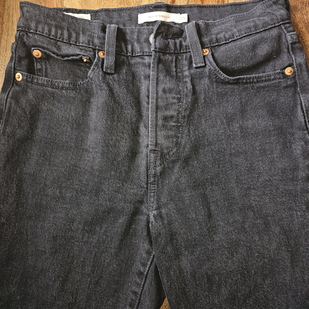 Levi's Black Straight Leg Pants with Vintage Look